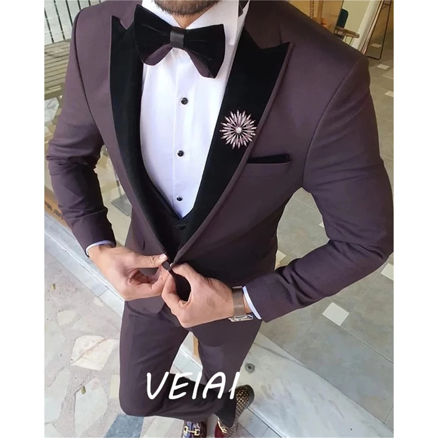 

CustomizedNew Style Single Breasted Men's Business Suits Bridegroom Formal Party Men Suits 3 Pieces(Jacket+Pant+Vest+Tie)traje n