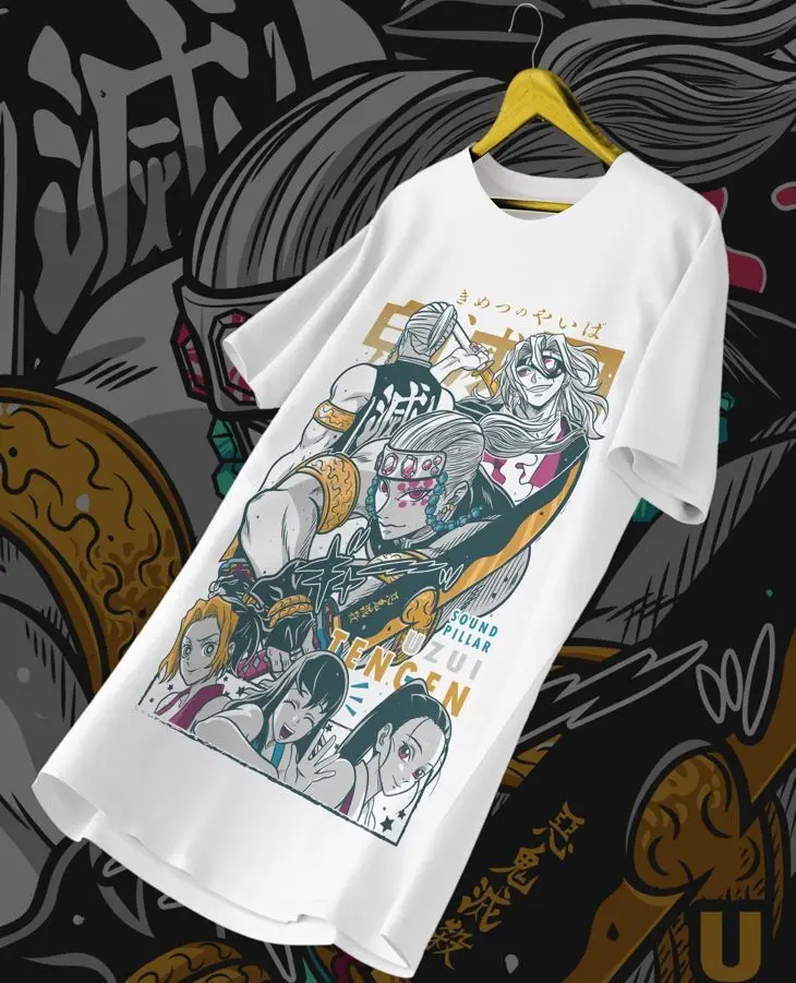 Uzui Tengen T-Shirt Demon Slayer Kimetsu No Yaiba Horror Anime Gift Shirt S -5XL