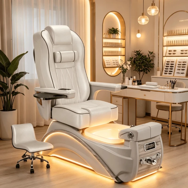 Custom Jet Pedicure Chair whirlpool Foot Spa Pedicure Chair Luxury Nail Spa Chair for Pedicure