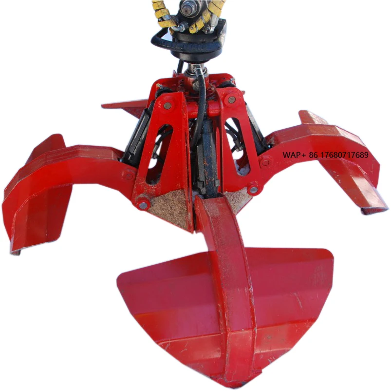 Mini Skid Steer Grapple Attachment/excavator Grapple Machine Metal Claws Orange Peel Grapple Four Claw Waste