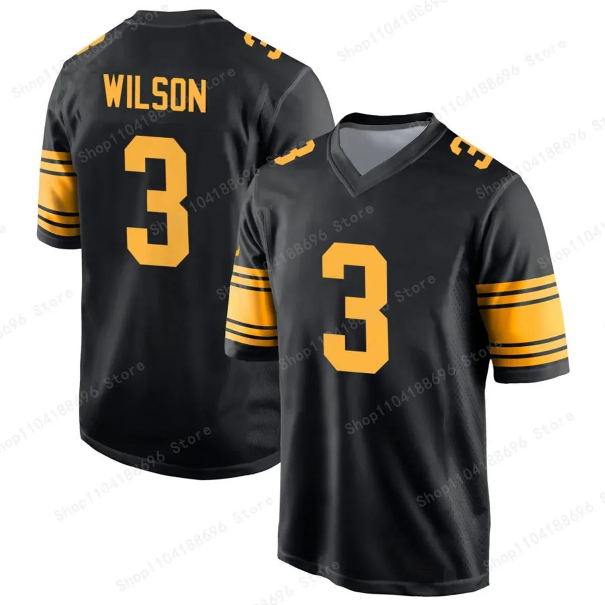 Pittsburgh Steelers Alternate Custom Game Jersey - Black Summer 3d Print Breathable Jersey Men's Outdoor Sportwear Man