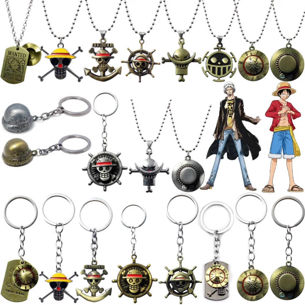 Anime Cosplay Keychain Skull Logo Luffy Hat Zoro Pendant Key Chain for Women Men Keyring Jewelry Gift