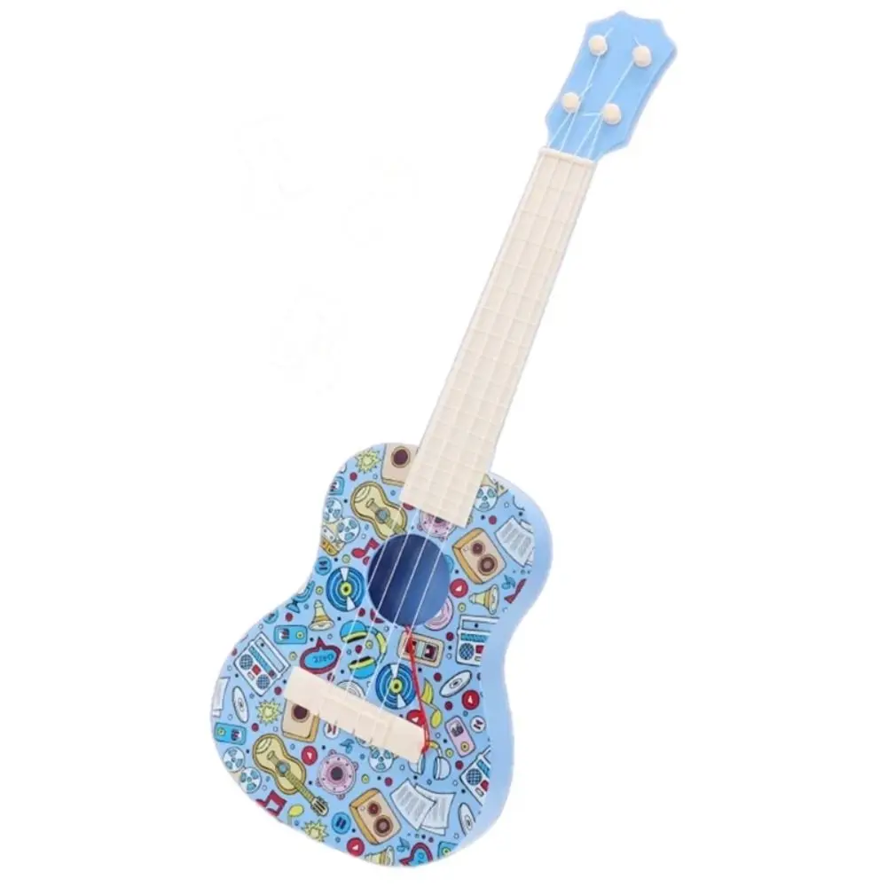 Juguete de ukelele de simulación de 4 cuerdas, perilla de cuerda ajustable, guitarra de animales para niños, juguete de instrumento Musical duradero jugable