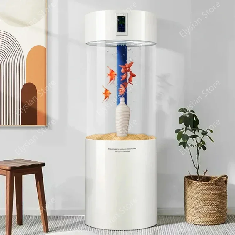 Aquarium Small Fighting Fish Ecological Creative Fish Tank Cylinder Acrylic Goldfish Tank Medium-sized Fish Tank