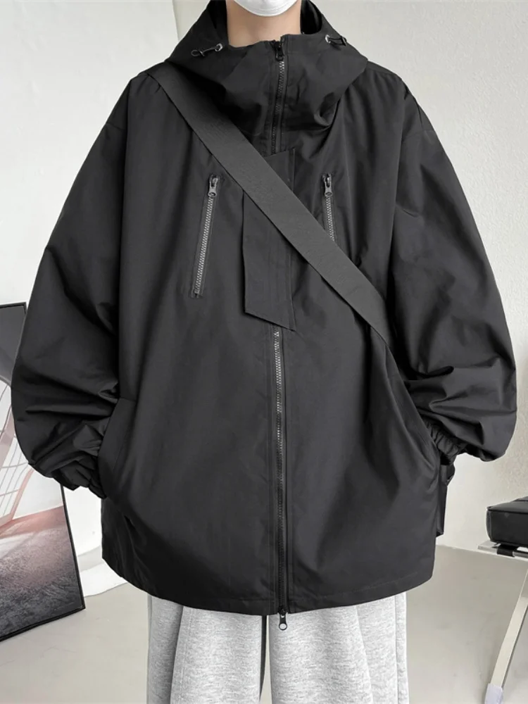 

American Sle Men's Outdoor Workwear Jaet Trendy Windproof Water-resistant Autumn Faion Casual Haome Zipper Hooded Coat