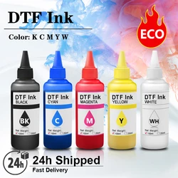 100ML*5 DTF Ink Direct Heat Transfer Film Textile Printing For Epson L1800 L805 1390 1440 XP600 XP15000 DTF Printer ECO Quality