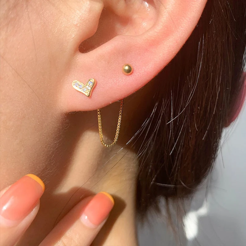 925 Sterling Silver Small Round Bead Studs Earrings