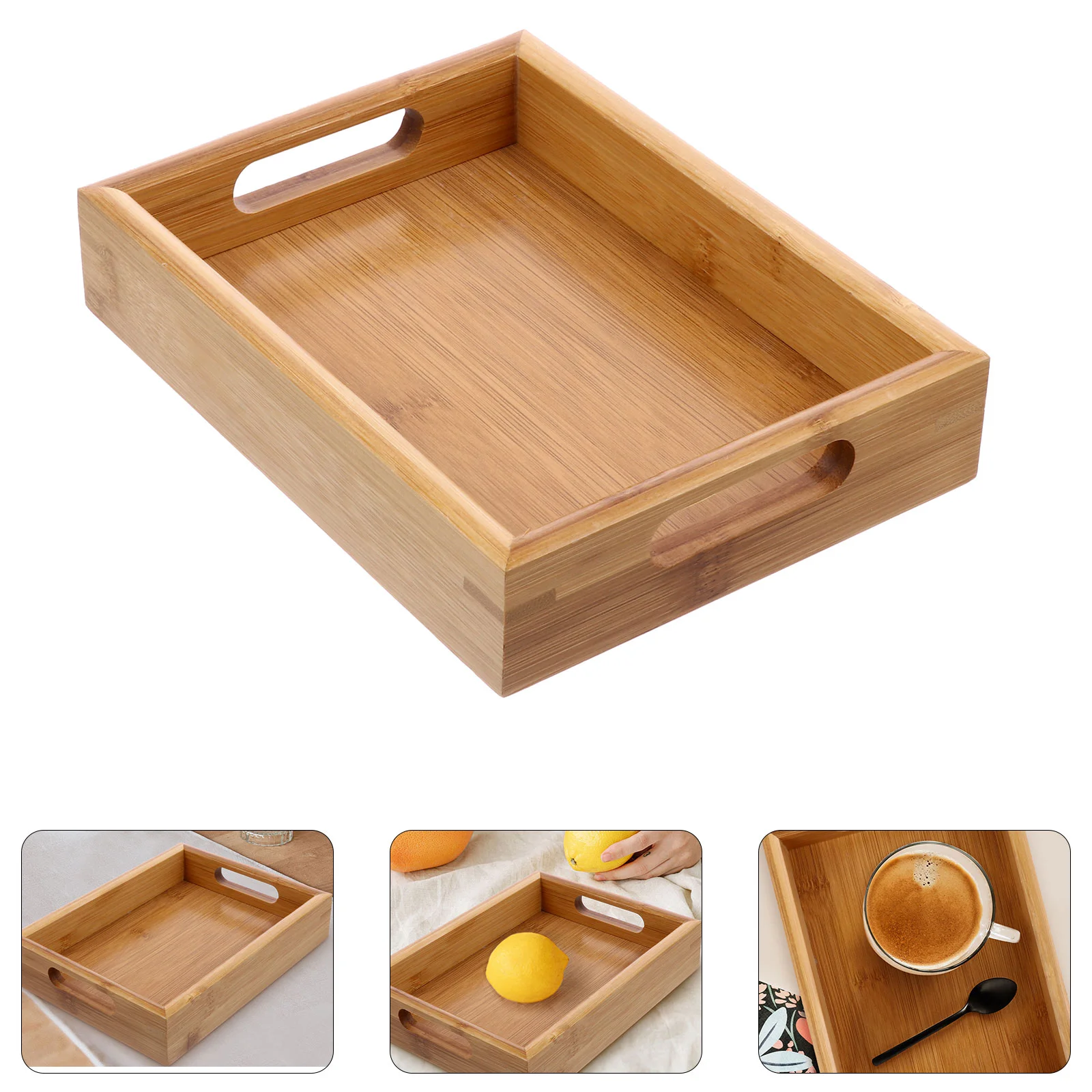 Tray Practical Rectangular Dessert Severing Food Hotel Coffee Storage Bamboo Tableware