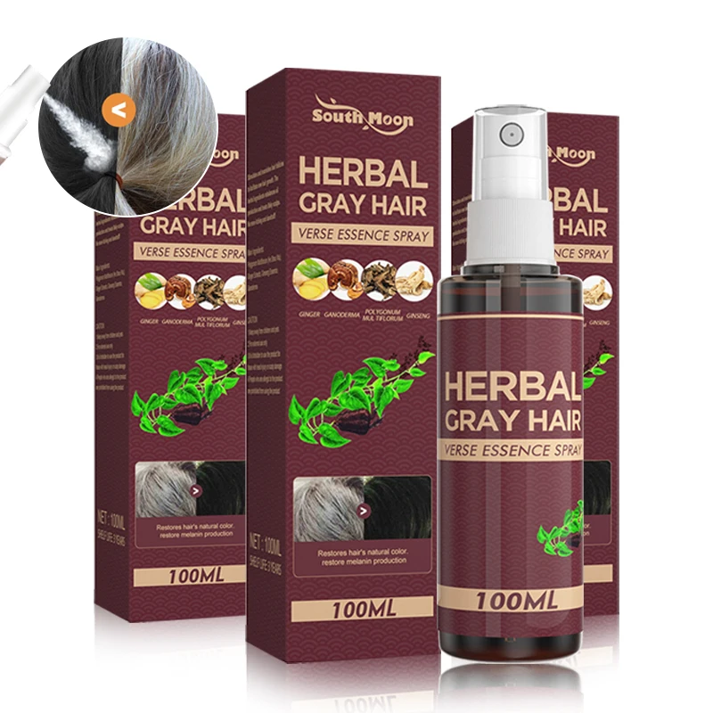 

Gray White Hair Treatment Serum Hairs Darkening Spray Reduce White Hair Nourish Damage Scalp Anti Loss Herbal Blacken Hair Care