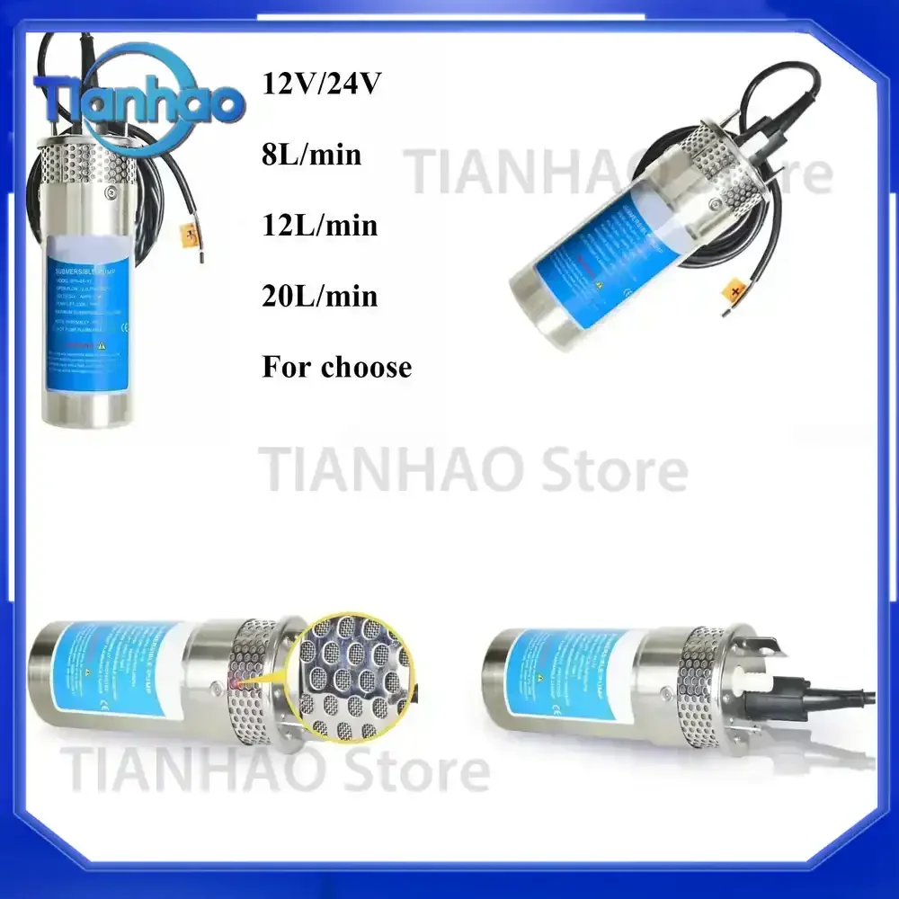 Mini Submersible Solar Water Pump for 12V 24V Systems Lift Height 70M Large Flow Outdoor Garden Deep Well Car Wash Bilge