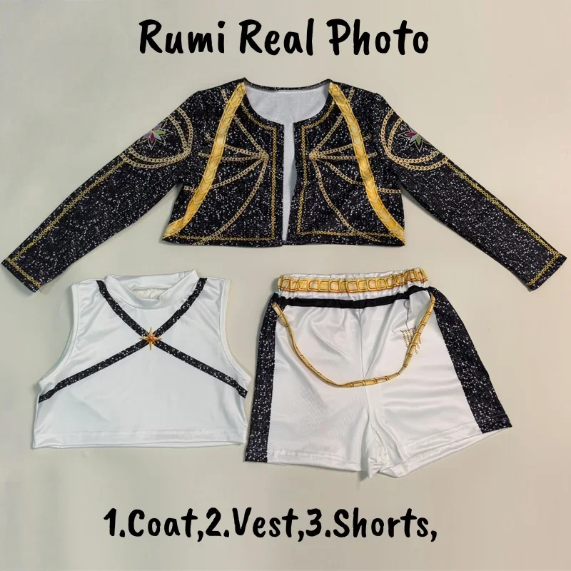 أطفال K-Pop شيطان الصيادين زوي رومي ميرا زي فستان بتصميم حالم تأثيري الظاهري المعبود فيلم تأثيري للفتيات الاطفال هالوين كرنفال