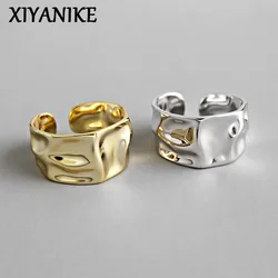 XIYANIKE Silver Color Engagement Rings for Women Couple Trendy Irregular Geometric Handmade Jewelry Valentine's day Gifts