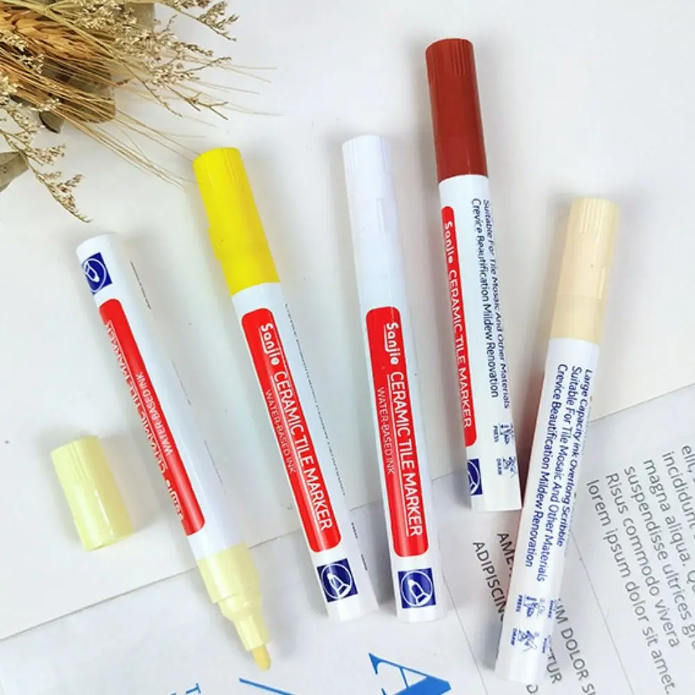 White Tile Marker Grout Pen 10 Color Optional Waterproof Wall Seam Pen Single Head Inkiness Ceramic Tile Beauty Stitching Pen