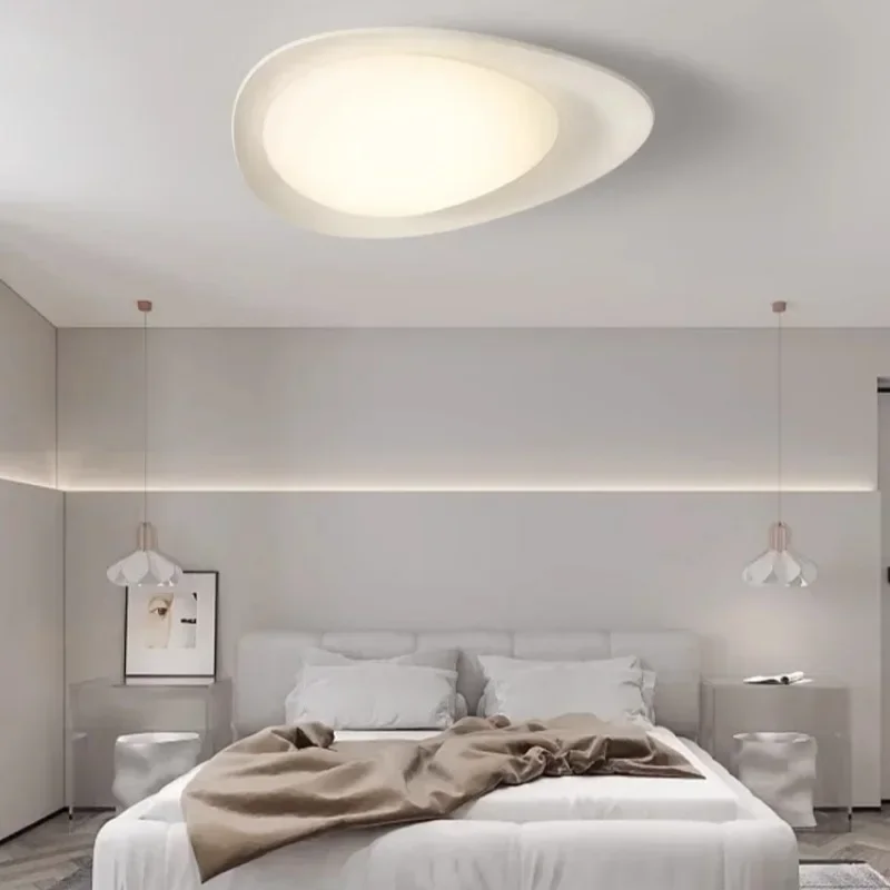 SANDYHA Full Spectrum Eye Care Led Ceiling Light Modern Pebble Shape Home Study Restaurant Bedroom Decor Creative Simple Design
