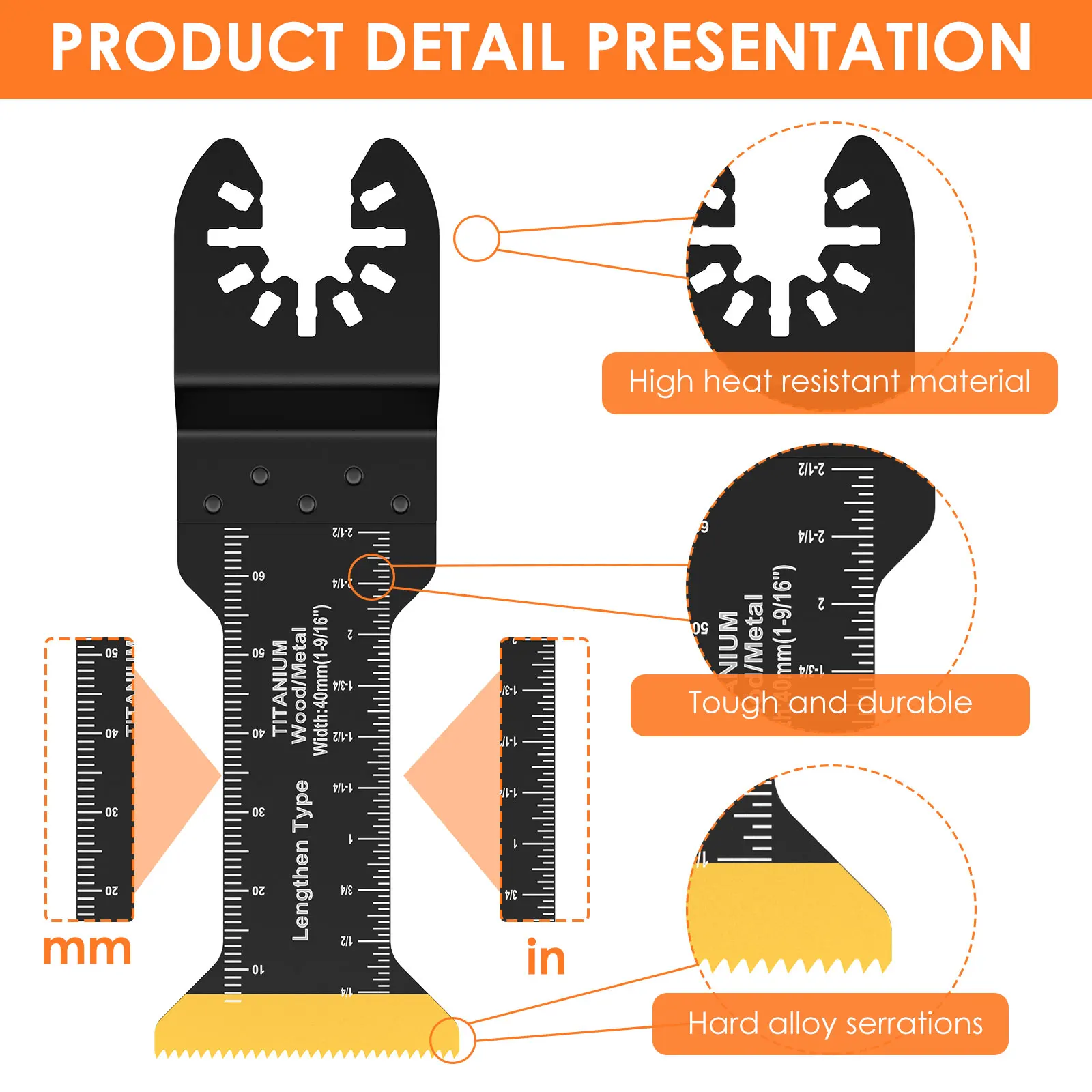 7/14PCS Multi Cutter Blade Oscillating Multitool Circular Saw Extra Long Titanium Plated Saw Blade Precise Cut Multitool Blade