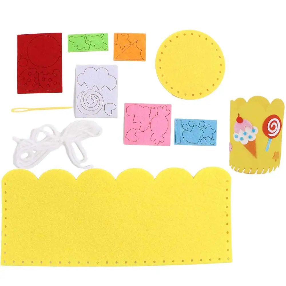 Educatief doe-het-zelf-materiaalpakket voor kinderen, handwerk, speelgoed, doe-het-zelf-potloodhouder, niet-geweven doe-het-zelf-penhouder, handwerk, pencontainer