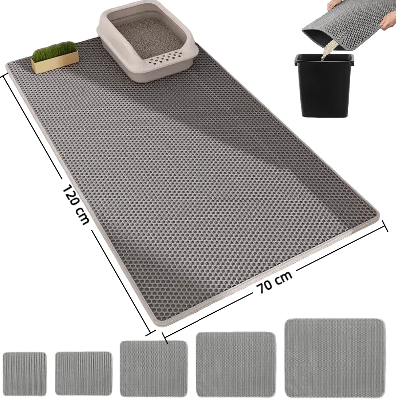 Tapis de litière pour chat antidérapant, grande boîte à litière pour animaux de compagnie, tapis filtrant, Double couche, résistant à l'usure, imperméable, fournitures de nettoyage pour animaux de compagnie