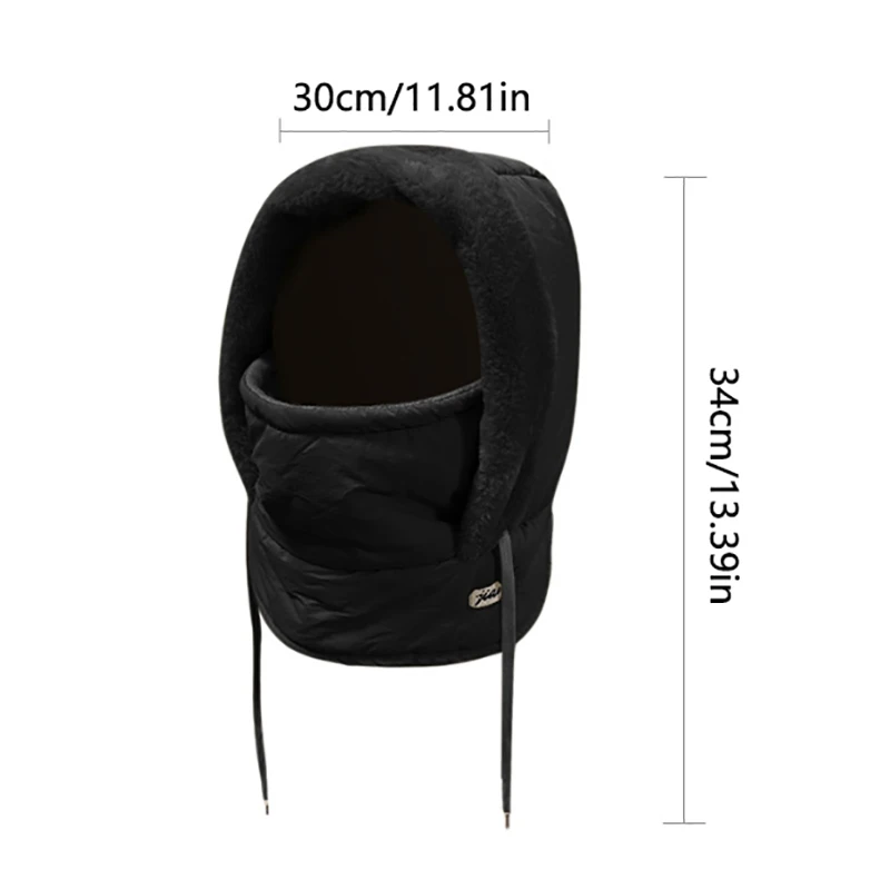 3-in-1 Winter Cycling Hat Warm Scarf Face Mask Integrated Cold Resistant Windproof Head Cover Thickened Velvet Neck Protection