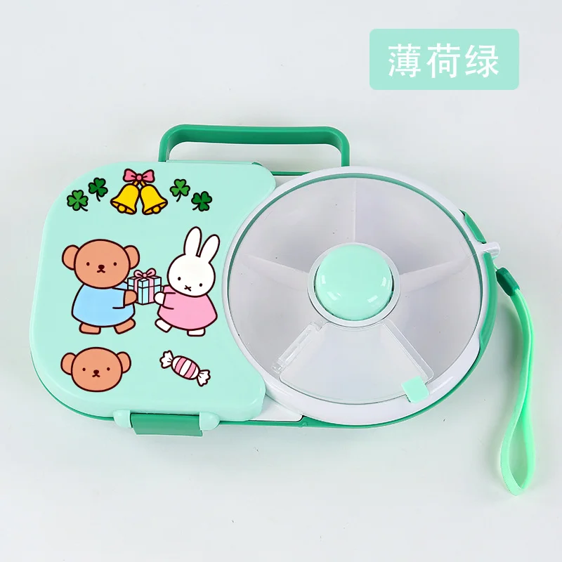 

Коробка для хранения Miffy, милый аниме-мультфильм, креативный простой мультистильный уличный портативный вращающийся поднос для фруктов, коробка для хранения, подарок