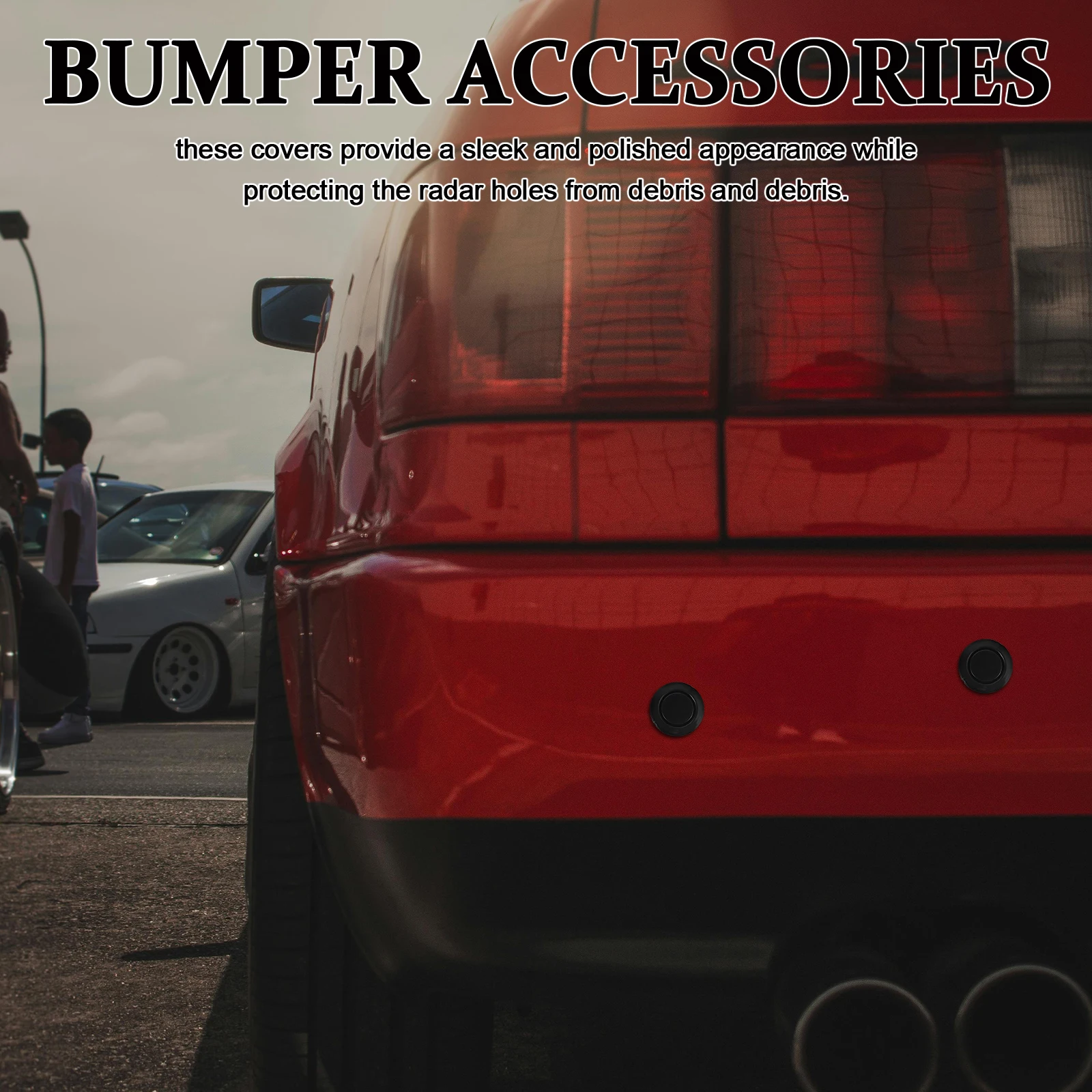 

10pcs Reversing Radar Cover Car Bumper Protector Durable Plastic Universal Fits Most Models Easy Installation Waterproof