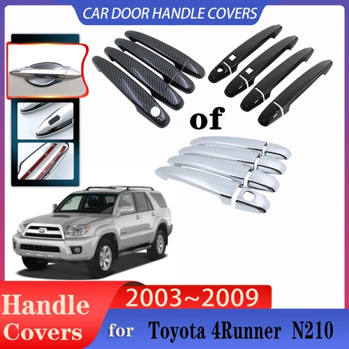 Imagen 1 del producto Manijas de puerta de coche para Toyota 4runner 2003 2009 Hilux Surf N210 2003 ~ 2009, cubiertas exteriores, decoración protectora contra arañazos, accesorios para coche