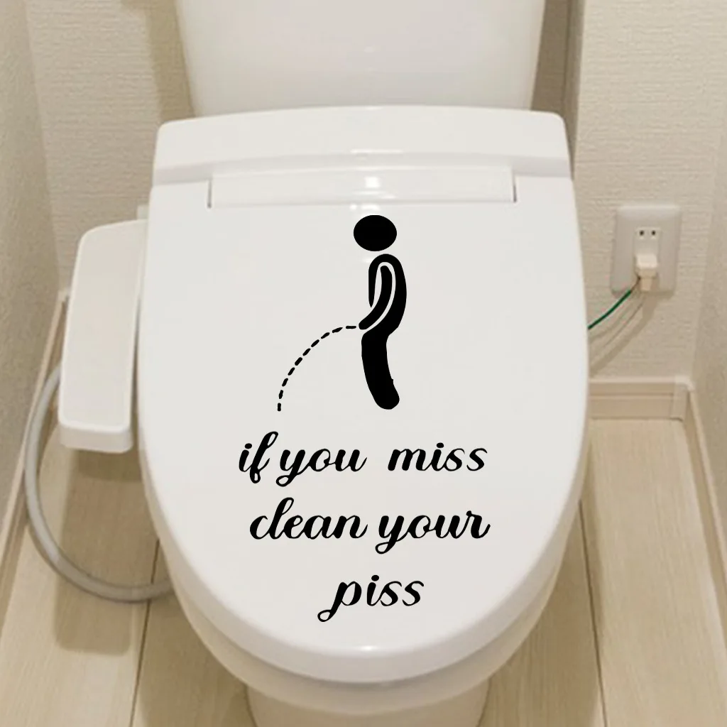 Bathroom Creative Toilet Seat Sticker Toilet Cute Decor Decals Removable PVC Waterproof Self-adhesive Wall Sticker Home Decor