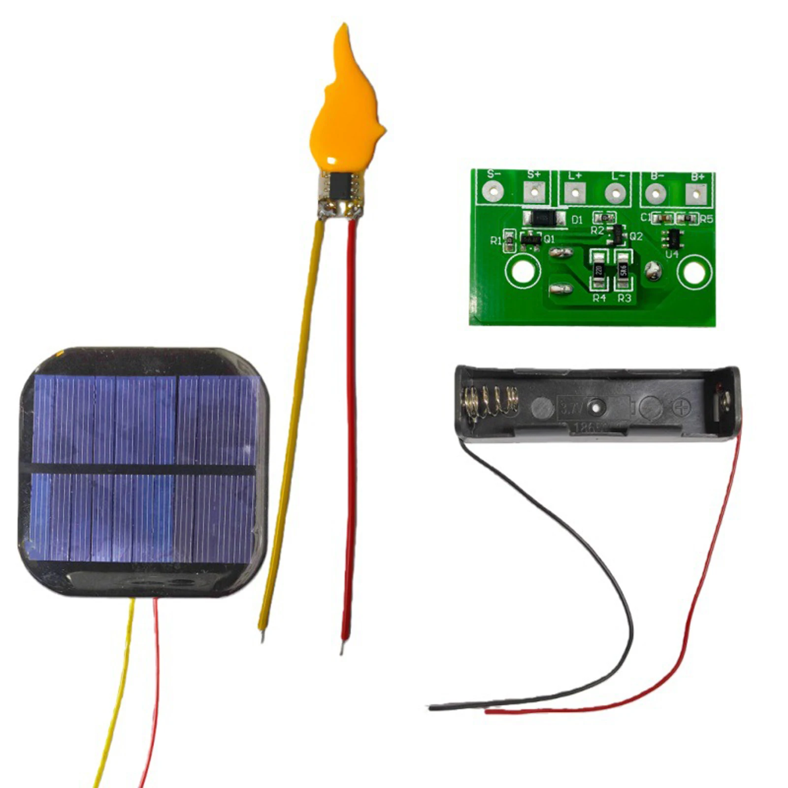 3.7V Simulated Candle Flame Lamp Circuit Board with Battery Box Realistic Flickering Effect LED Flame Effect Light Bulb