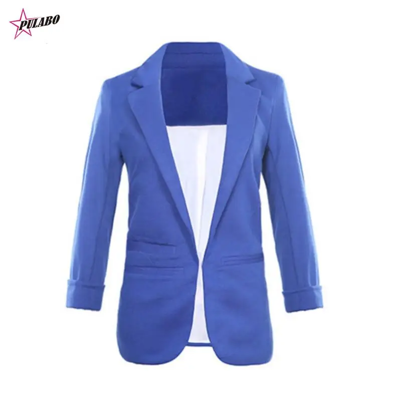 PULABO Candy Color Seven-point Sleeves Small Suit Commuter Models Slim Women Blazers