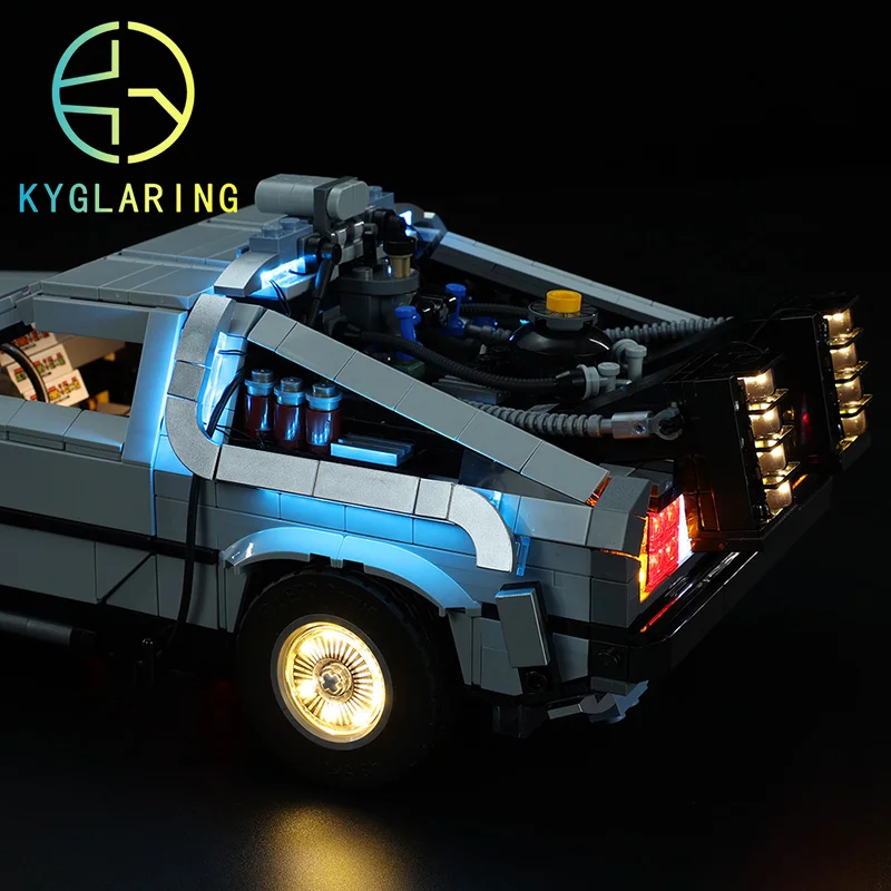 Kyglaring Led Lighting Set DIY Toys for Creator Delorean 10300 Back to the Future Time Machine(Only Light Included)