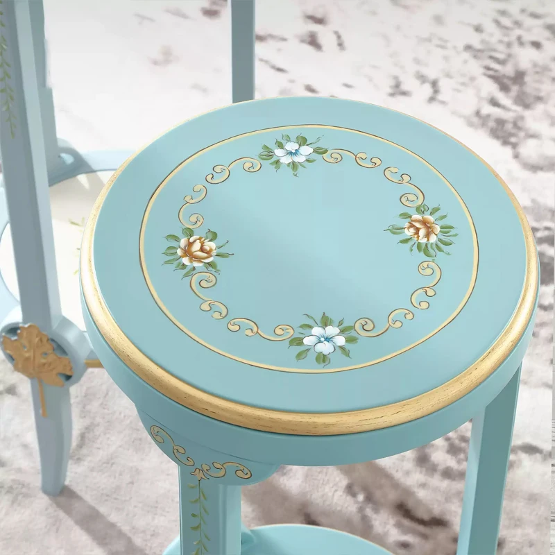 Table basse classique sur piétement, style français, en bois massif, pour salon, ensemble de meubles, fabrication artisanale, durable