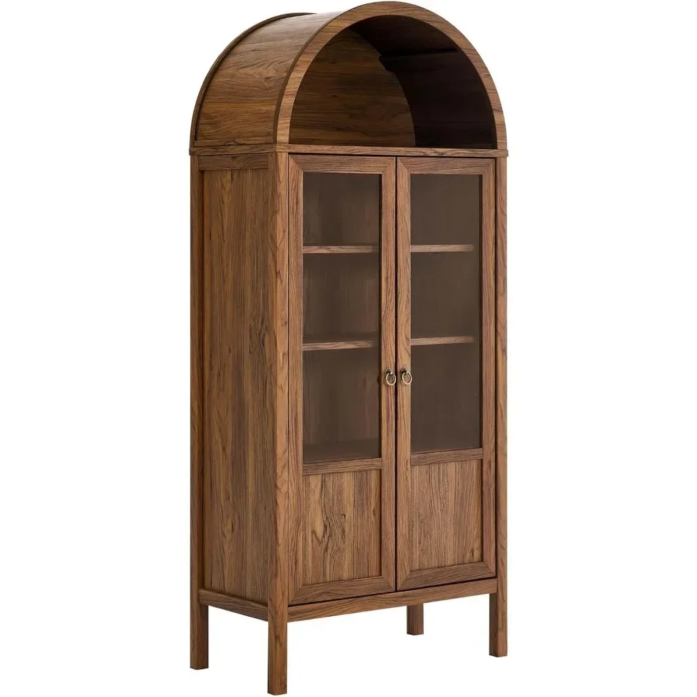 

EEI-6638-WAL Tessa Tall Arched Storage Display Cabinet, Walnut