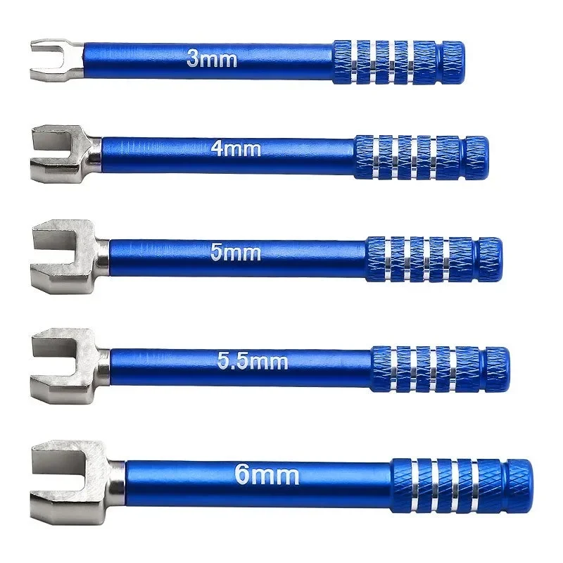 Professional RC Wrench Set 3/4/5/5.5/6mm, Medium Carbon Steel Open End Spanner for Crawler Car Linkage Tuning Tool D339
