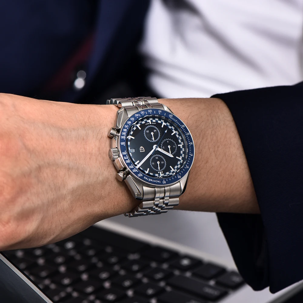 パガーニデザイン 2025年新作 メンズ腕時計 クォーツ時計 男性用 高級クロノグラフ腕時計 ARサファイアミラー 夜光 防水時計