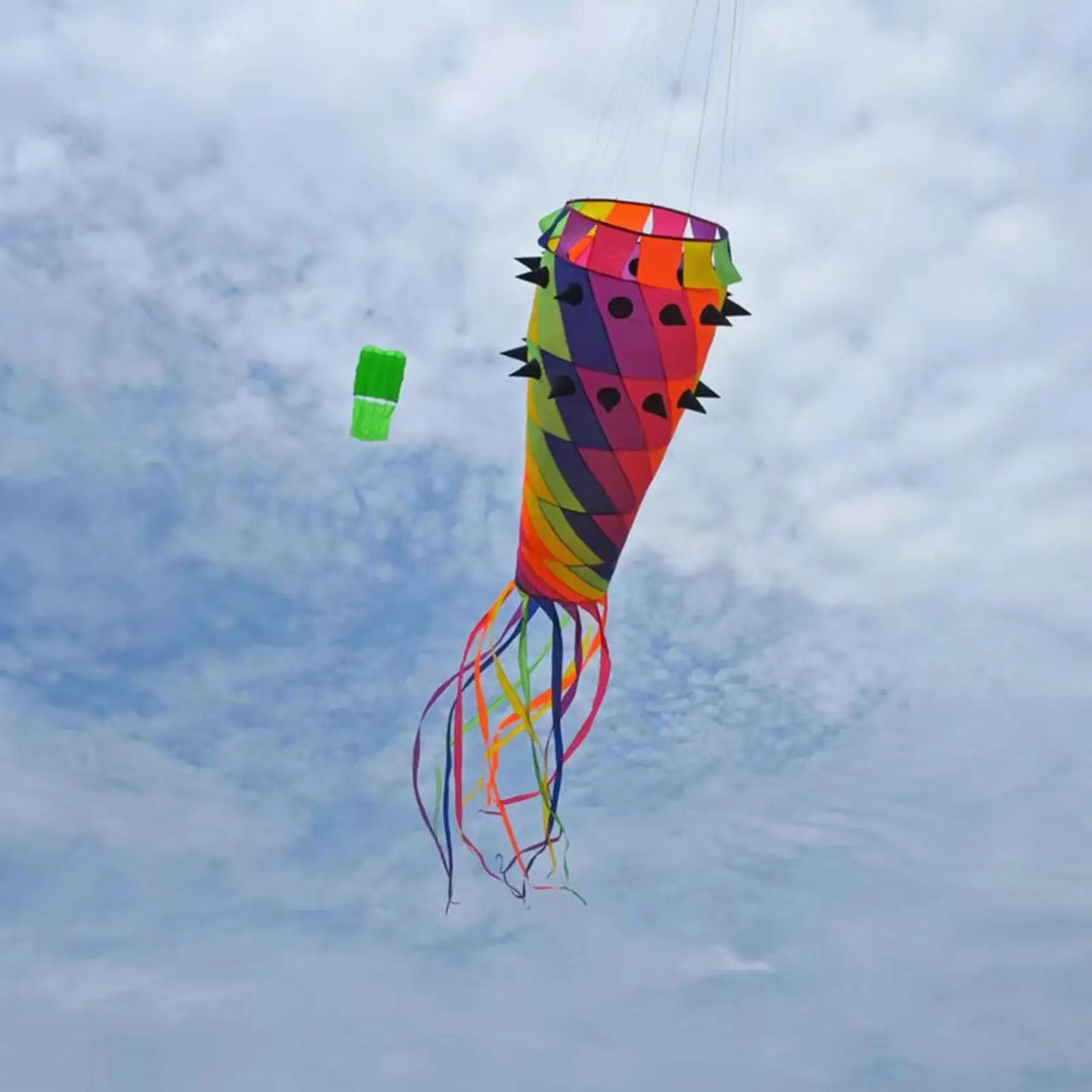 

Spinner Kite Colorful Practical Long Tail Kite for Outdoor Sports Activities Long Tail Beautiful Easy Flyer Kites Beach Kite