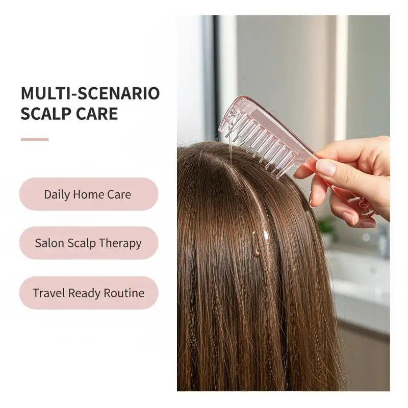 Scalp Liquid Guide Applicator Comb Portable Transparent Hair Root Massager for Home Salon Hair Care