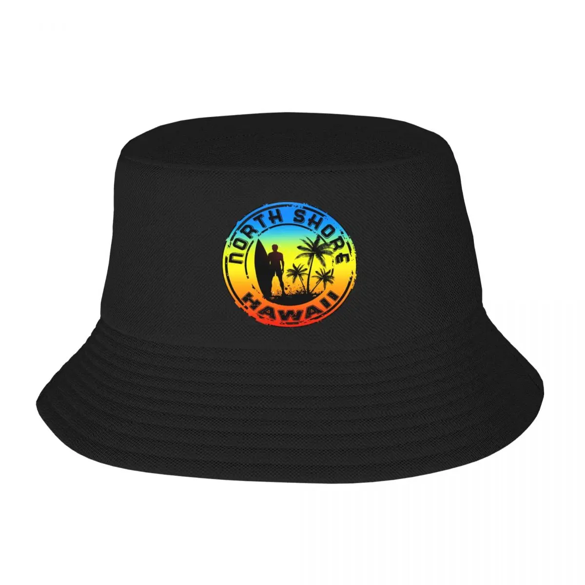 Custom Summer Surfing North Shore Bucket Hat Women Men Beach Waves Surfer Beach Sun Summer Camping Fishing Cap