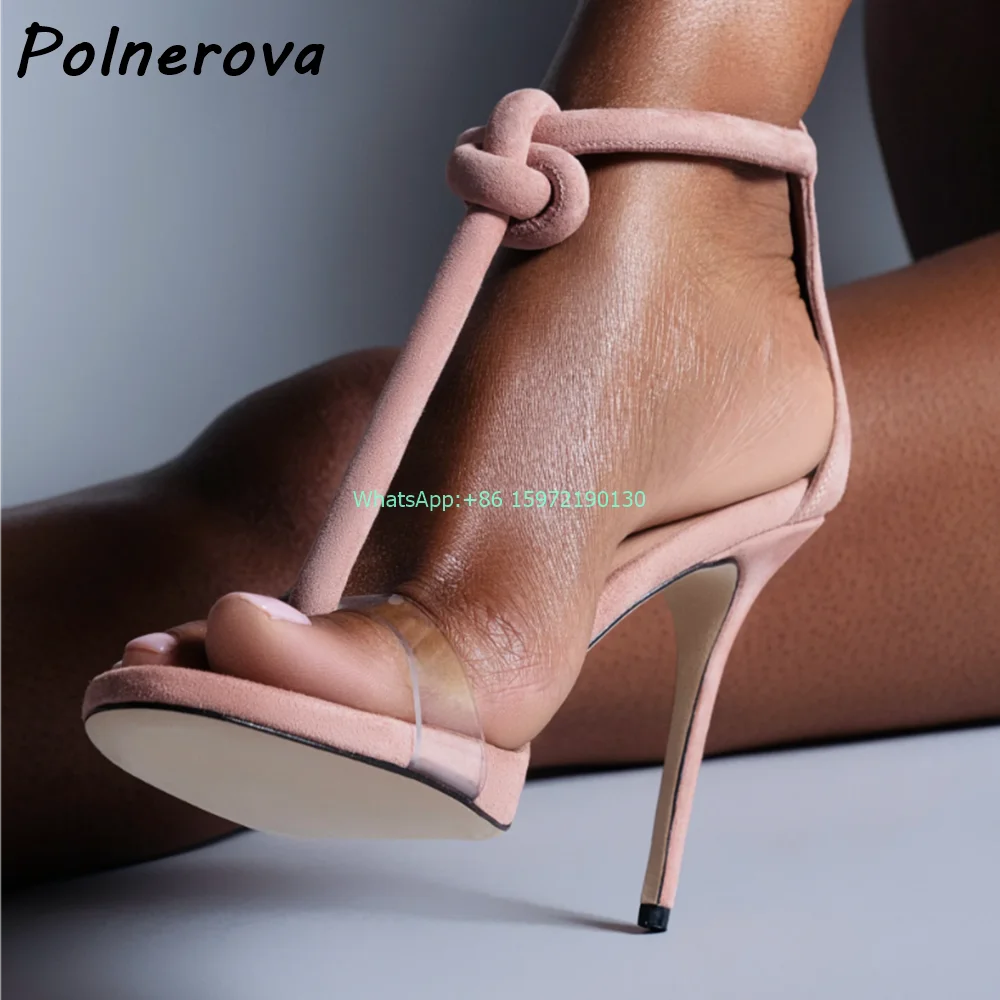 

T-Strap Twist Sandals Round Toe Flip Flops Thin Heels Zipper Mixed Color Transport Apricot Shoes Ladies Concise Sexy Shoes