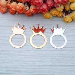 Kroonvorm Servetten Ring Acryl Spiegel Tafelhouders Voor Banket Diner Verlovingsfeest Decor Goud Zilver Rose Goud