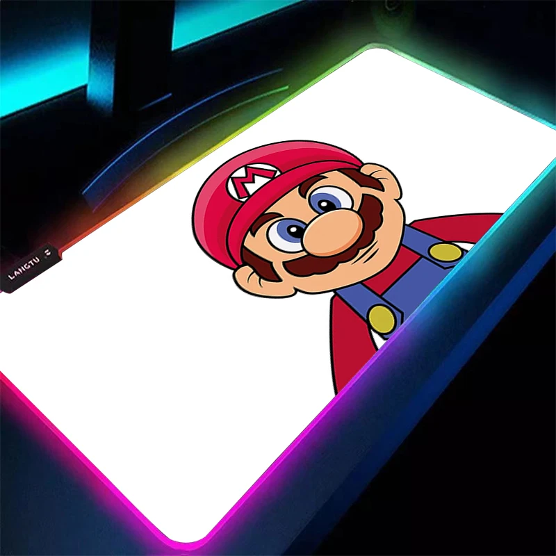 

LED Mouse Pad M-Mario 90x40cm Large Gamer XXL Keyboard RGB Desk Mouse Mat Carpet Backlight Gaming Notbook Mousepad For Best Gift