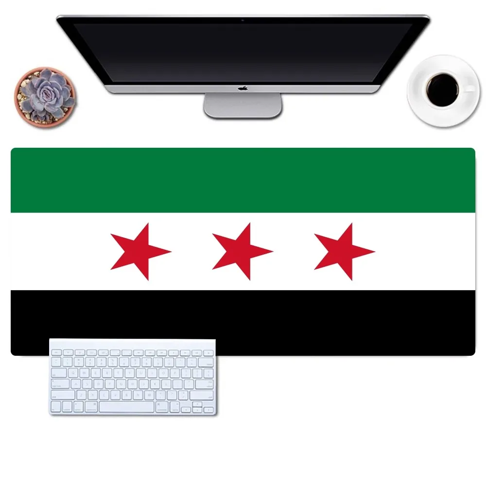 Syrian Revolution Flag Mousepad Gaming Office Desk Pads Large For Computer Non-slip Lockedge Mouse Pad