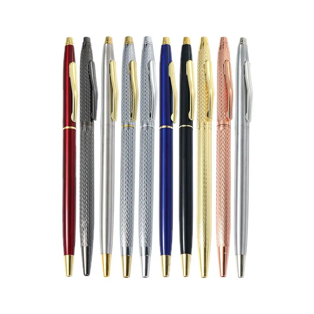 

School Office Supply Golden Wist Wave Pattern Stationery Writing Tools Black Ink Metal Pen Sign Pen Gel Pen Ballpoint Pen