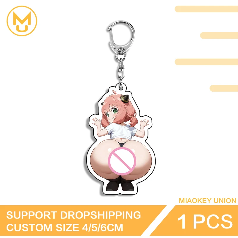 أنيا أنيمي الشكل بعقب القرفصاء مبتكرة جذابة مبتكرة مزدوجة الوجهين كيرينغ HD نمط مقاوم للماء المجوهرات العصرية #4