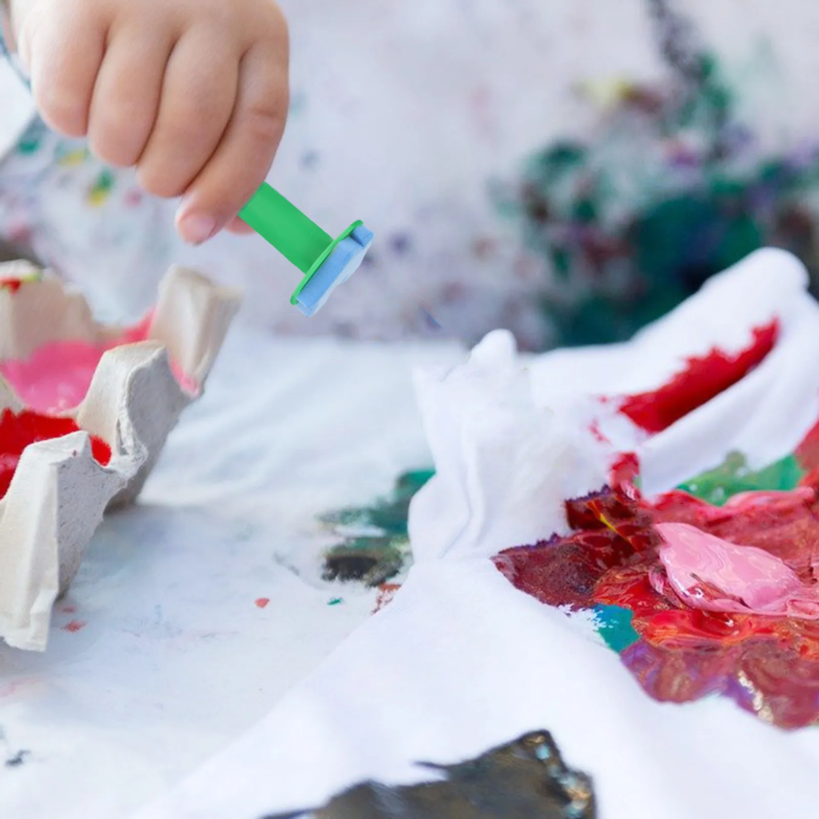 

Набор из 6 губчатых кистей для рисования для детей, пенопластовые трафареты для детского творчества, безопасные круглые кисти из ЭВА-пластика для рисования точками и мультяшных рисунков