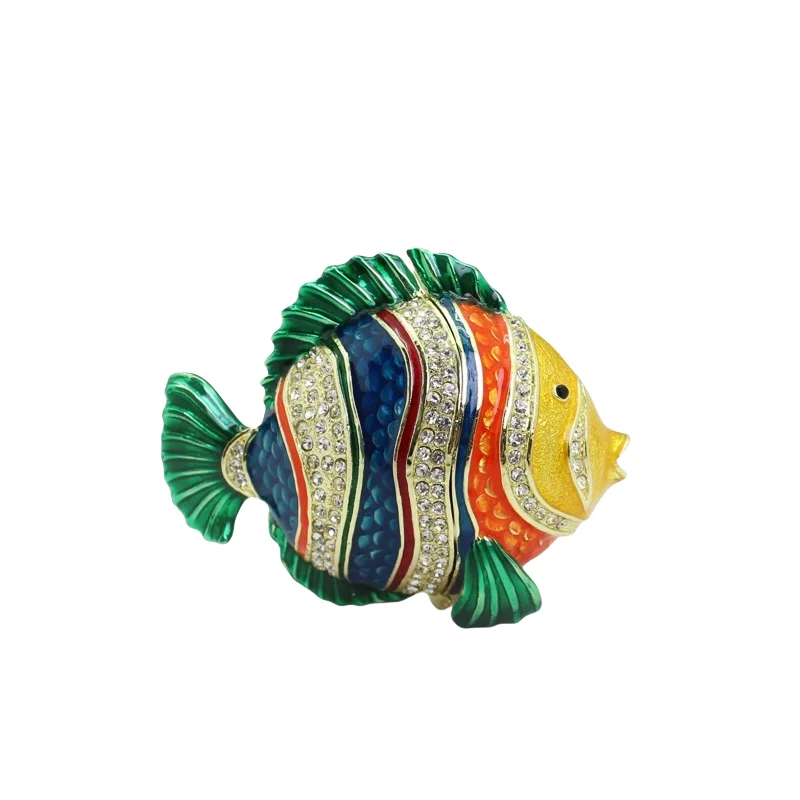 SHINNYGIFTS Anemonefish Trinket Box Hinged Hand-painted Enameled Animal Figurine Collectible Home Decor Christmas Gifts