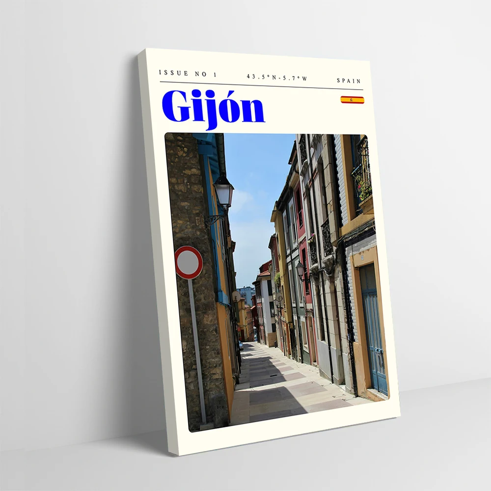 Gijon España, arte de viaje, póster impreso, imágenes, cuadro sobre lienzo para pared, regalo para decoración de interiores, artículos de decoración del hogar para juegos