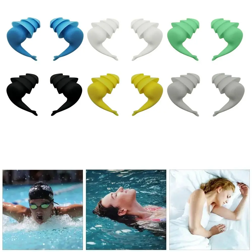 Noise Reduction Swimming Earplugs Waterproof Shower Ear Protection Silicone Sound Insulation Sleeping Earplugs