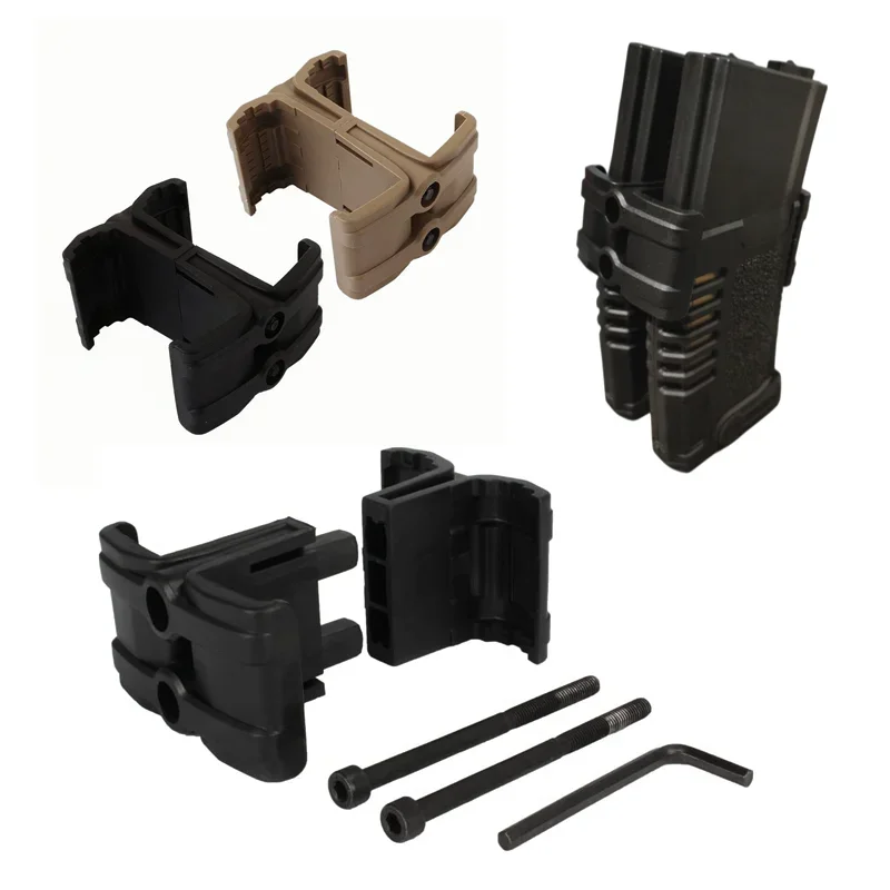 Lesgo Hunt Accessories Tactical Clip Rifle Dual Parallel Magazine Connector AK AR15 M4 MP5 Airsoft Mag Parallel Connector Clamp