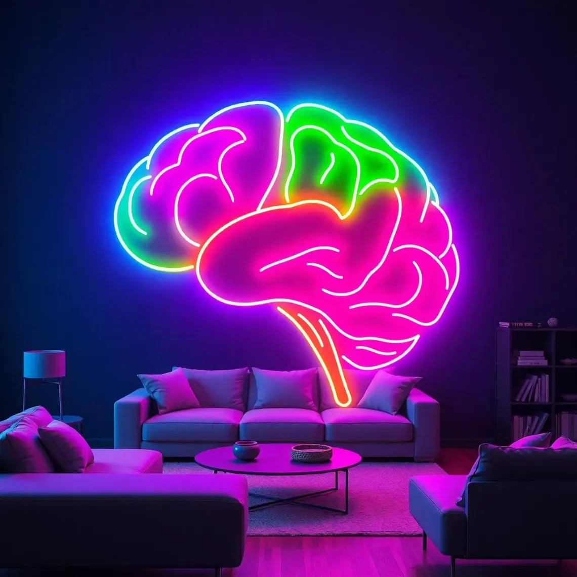 

Brain Neon Sign Wall Decor Living Room Game Room Dimmable Neon Bar Club Sign Birthday Gift for Kids