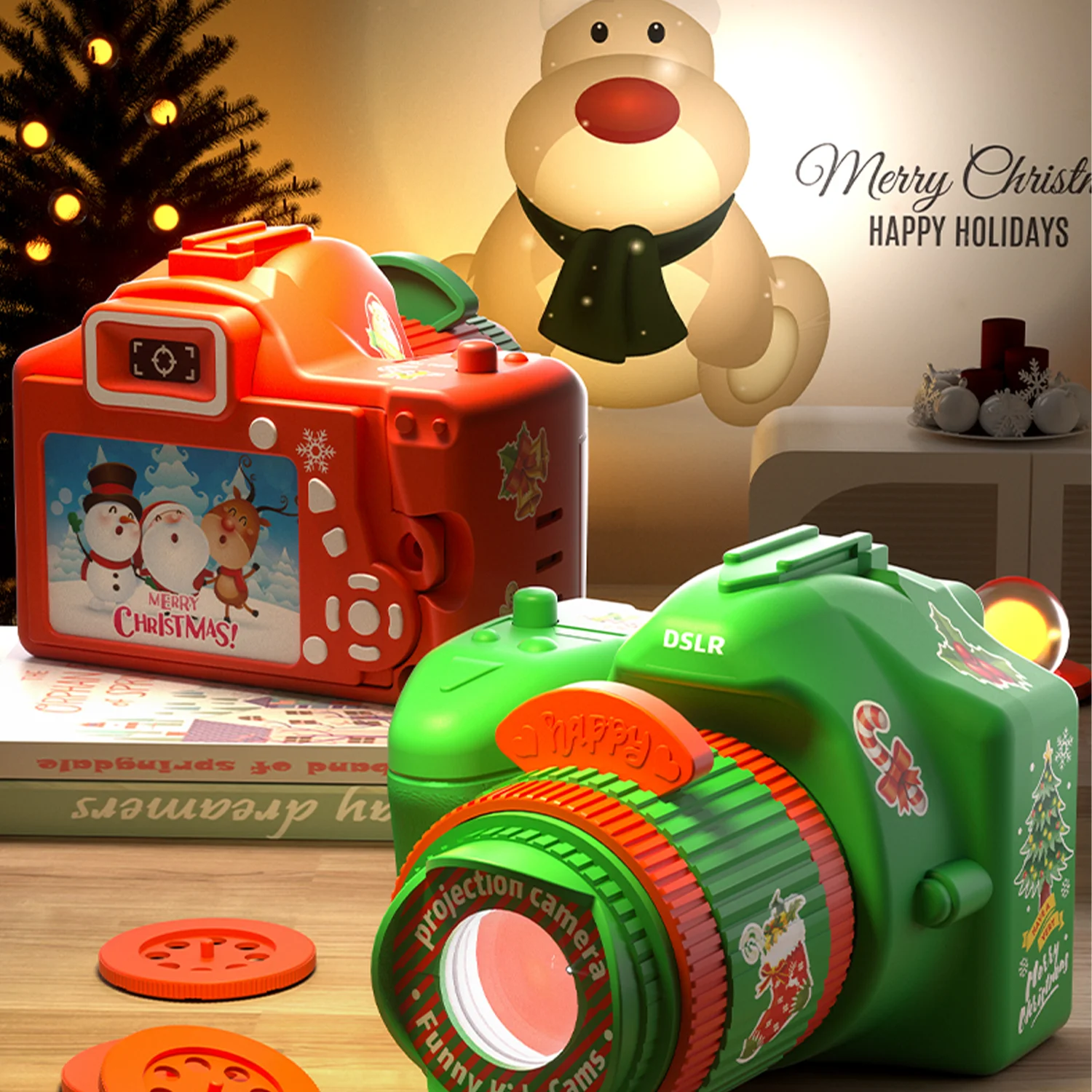 Projection Camera Christmas Glow Projection Flashlight Early Childhood Education Festival Children's Glow Toy