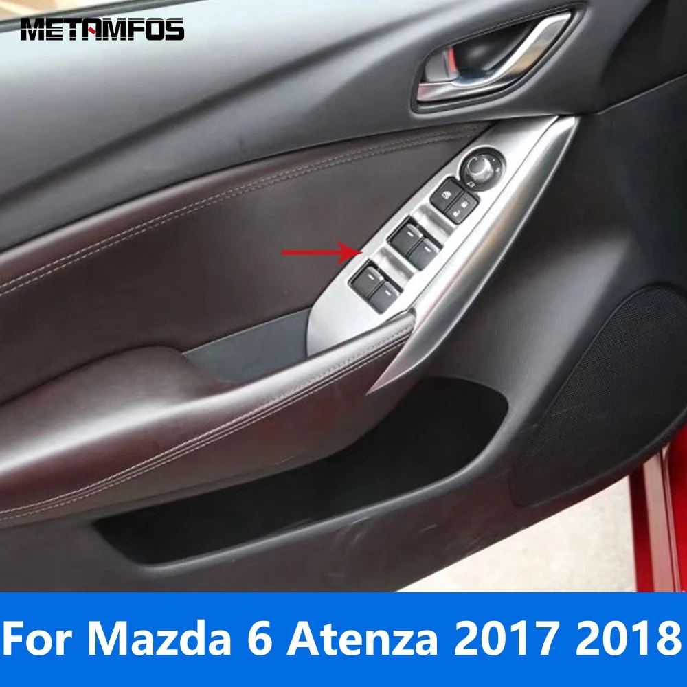 

Накладка переключателя подъема окна для Mazda 6 M6 Atenza 2017 2018, внутренняя рамка из углеродного волокна, декоративная рамка, автомобильные аксессуары